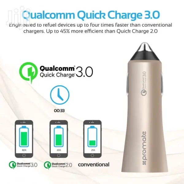 Promate Robust-qc3 Robust Car Charger+Qualcomm Quick Charge