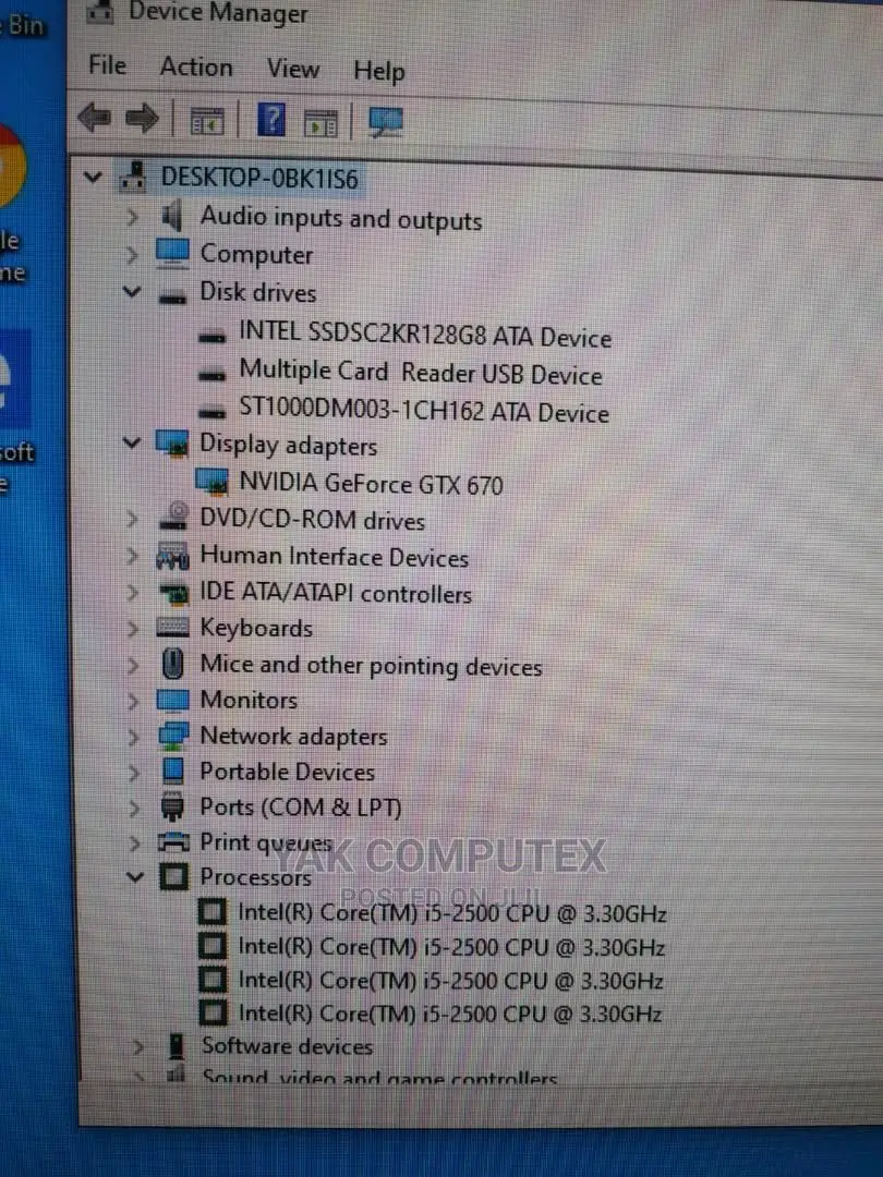 Desktop Computer Gigabyte GB-BNi7G4-950 8GB Intel Core I5 HDD 500GB