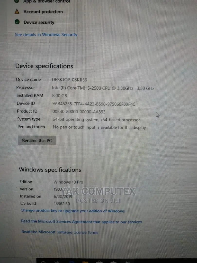 Desktop Computer Gigabyte GB-BNi7G4-950 8GB Intel Core I5 HDD 500GB
