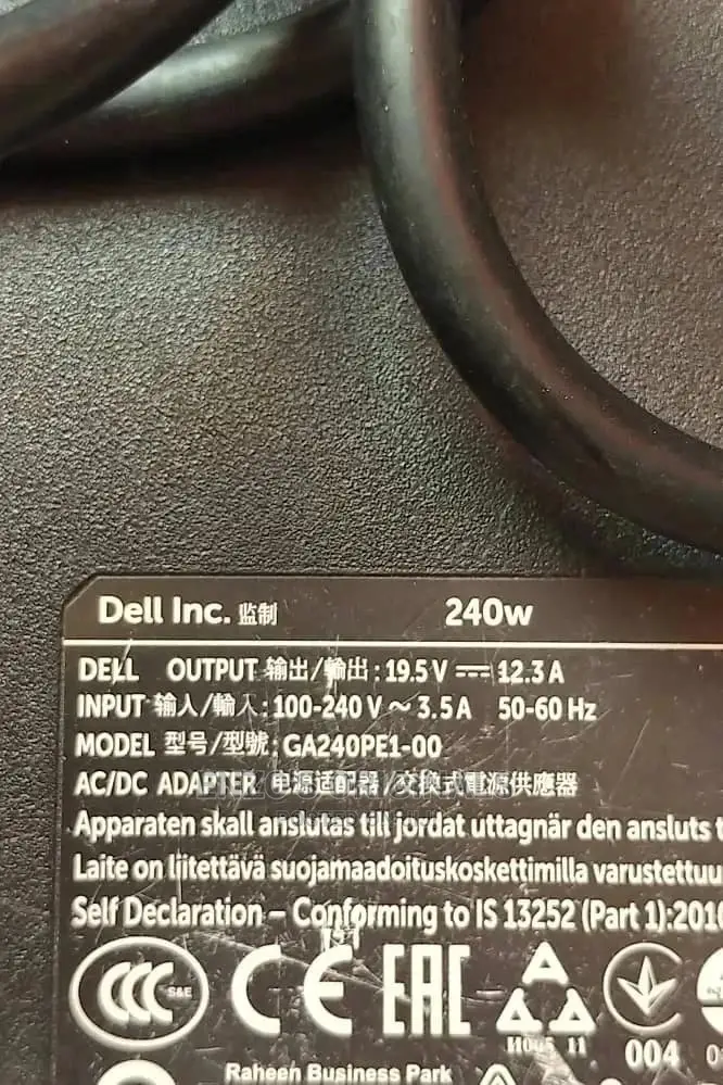 Dell Big Pin And Alienware 240wat Charger 19.5v 12.3a New