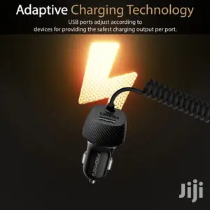 Promate Voltrip-I 3.4A Car Charger+Lightning Coiled Cable