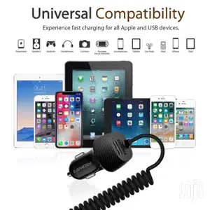Promate Voltrip-I 3.4A Car Charger+Lightning Coiled Cable