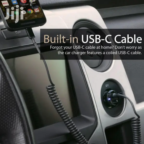 Promate Voltrip-I 3.4A Car Charger+Lightning Coiled Cable