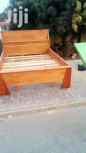 Red Wood Double Bed