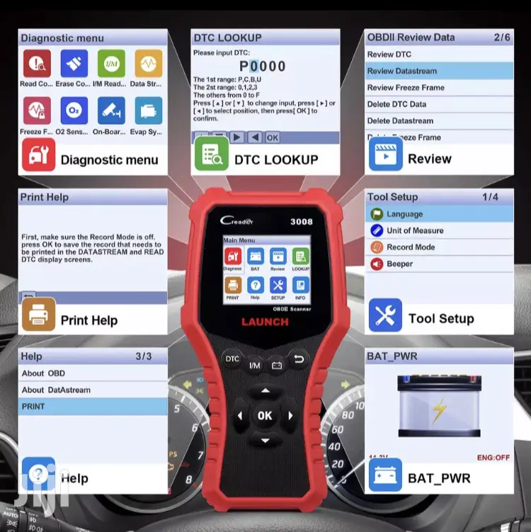 Launch CR3008 OBD2 Car Diagnostic Scanner