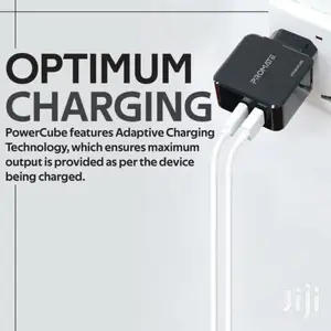 Promate Powercube~36W Fast Charging Dual Port Charger(Black)