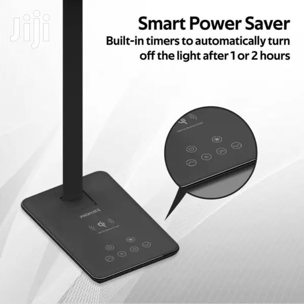 Promate Auralight-1–Qi Wireless Charging LED Desklamp(Black)