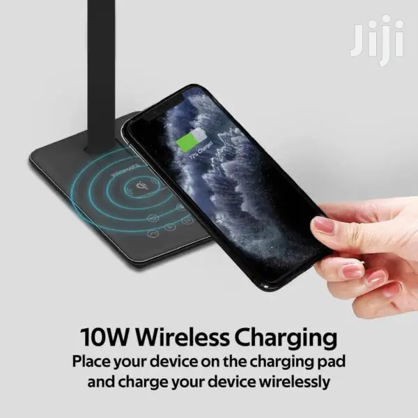 Promate Auralight-1–Qi Wireless Charging LED Desklamp(Black)