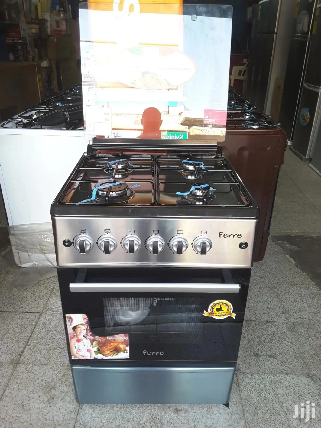 Ferre 60x60 Gas Cooker| Oven| Grill |Auto Ignition|Stainless
