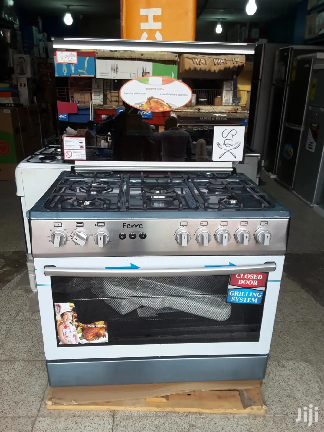 Ferre 90x60 5-Burner Gas Cooker With Auto Ignition