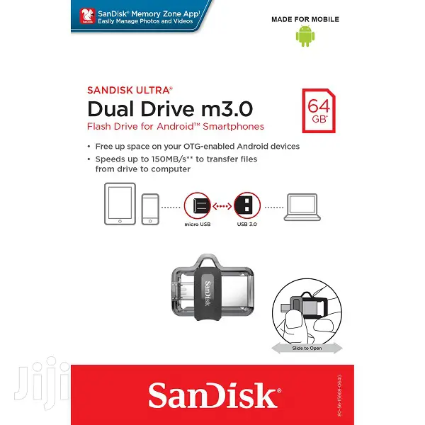 Sandisk 64GB Ultra Dual Drive M3.0 for Android Devices and C