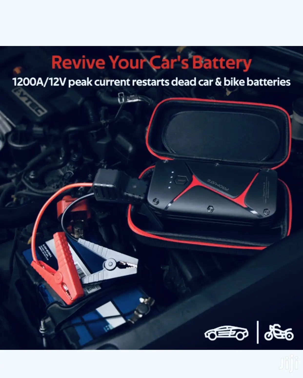 Promate Sparktank-10 12V High Power Jump Starter+Power Bank