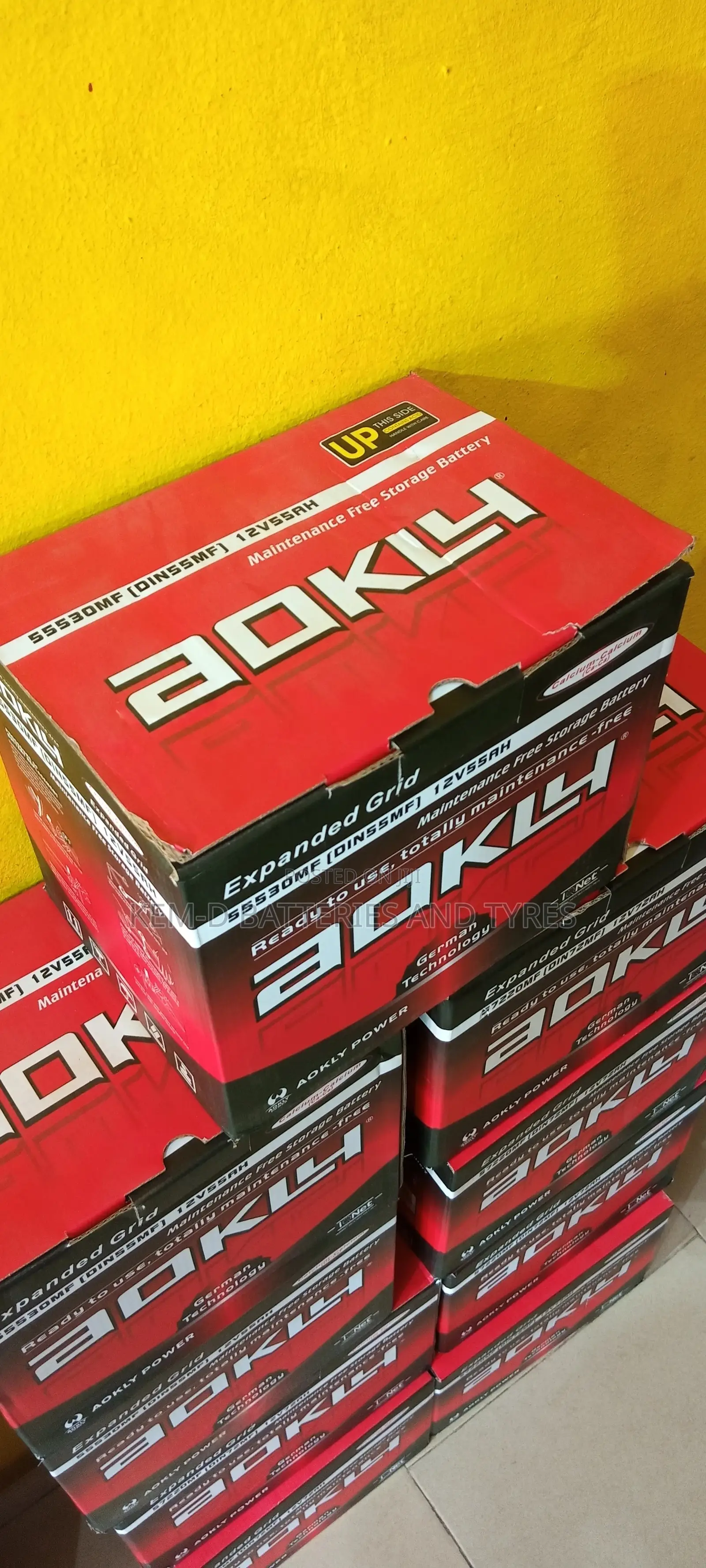 13 Plates Aokly Car Battery. Free Delivery