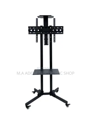 Mount Mobile Tv Stand With Wheels Heavy Duty Rolling Tv Cart