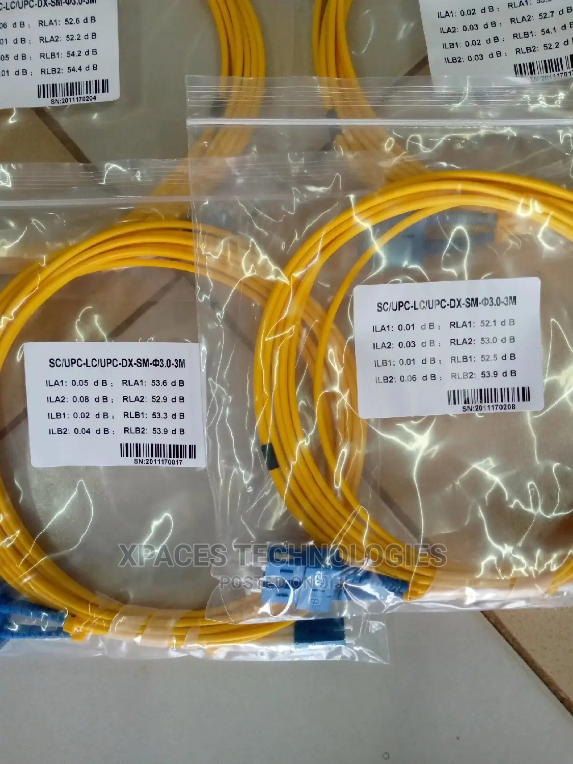 SC-LC Duplex 9/125 Singlemode Fiber Optic Patch Cable 3M