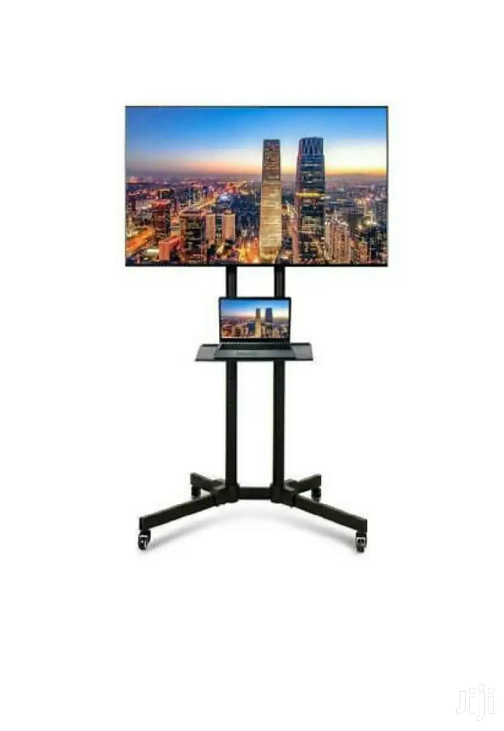 Mobile Floor Standing TV Stand Cart With Trolley Wheels