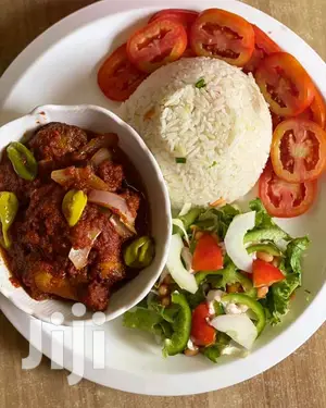 Rice and Chicken,Fish,Pork,Beefand Goat With Yam,Banku,More