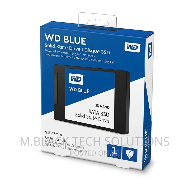 1TB WD Blue Internal PC SSD - SATA III 6 Gb/S, 2.5"/7mm