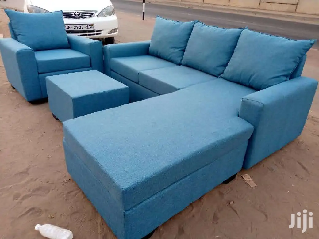 Get Free Delivery For Neat Blue L Shaped Sofa