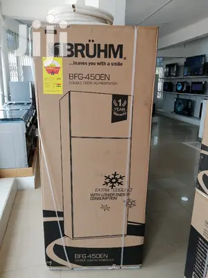 BRUHM 450lts Double Door Refrigerator With Glass Finish