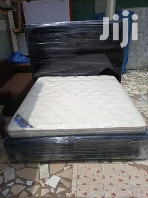Black Kingsize Bed Made With Sued Materials. Free Delivery