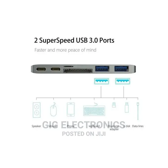Type-C Hub Adapter for Macbook Pro With Two Usb-C Ports