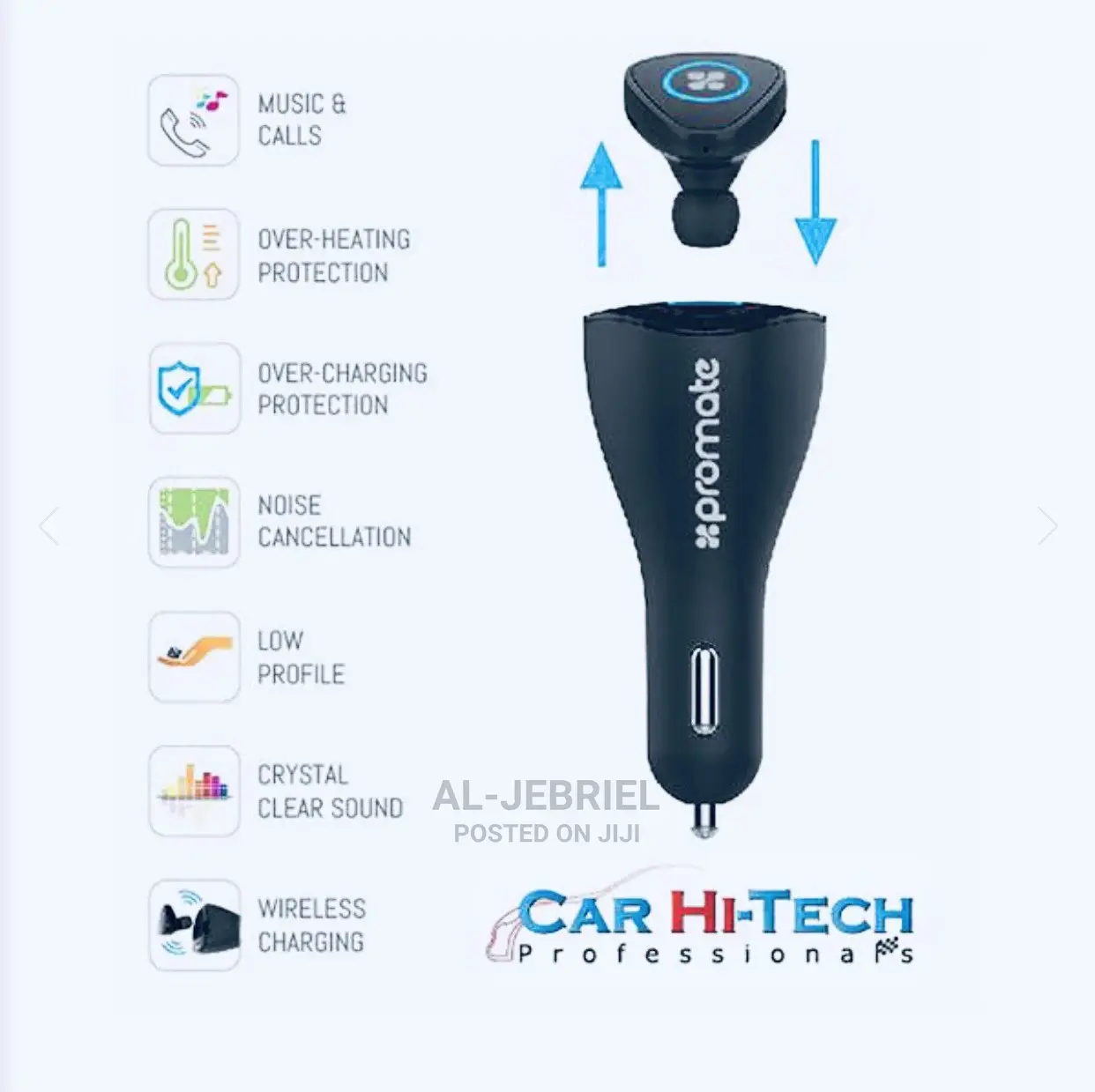 Promate Aria Bluetooth Headset With Wireless Charging