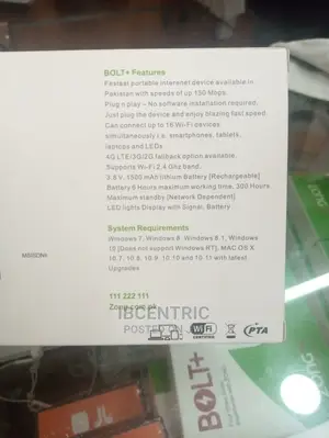 Bolt + Zong 4G Mobile Wifi