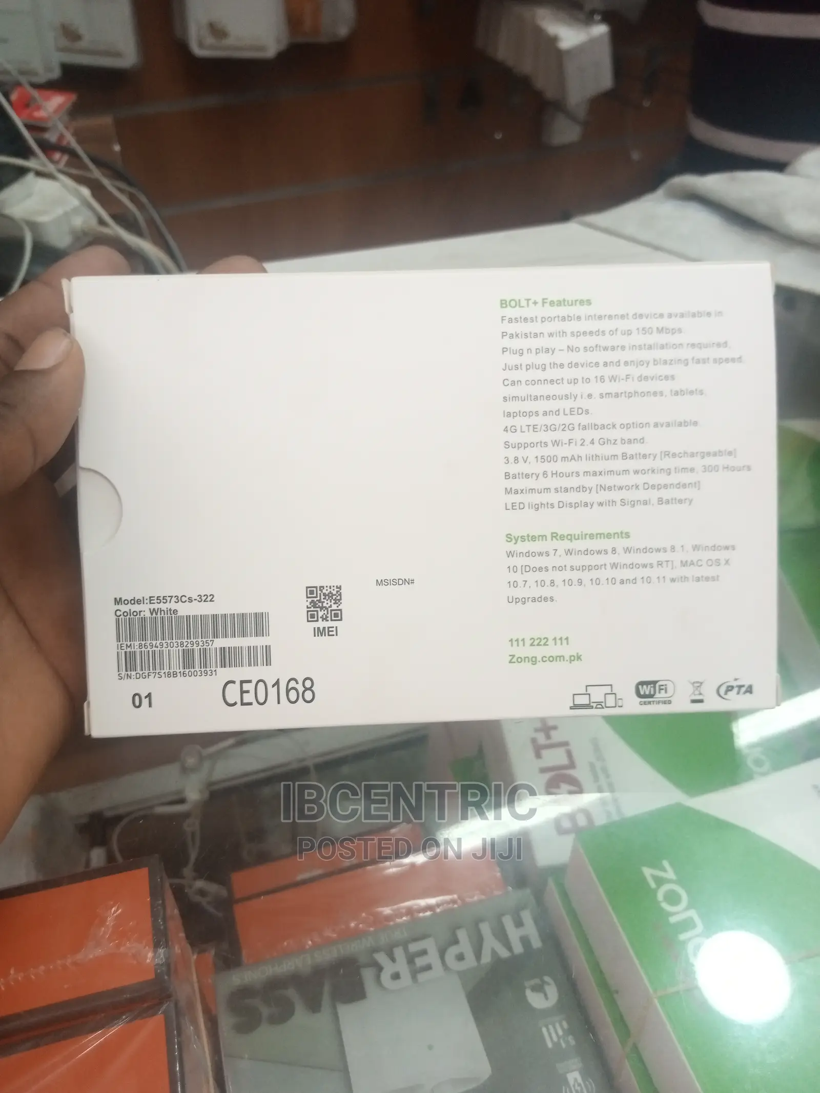 Bolt + Zong 4G Mobile Wifi