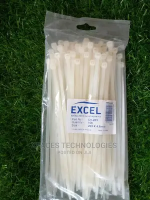 Excel Cable Ties 4.8mm X 203mm White- Standard 100pack