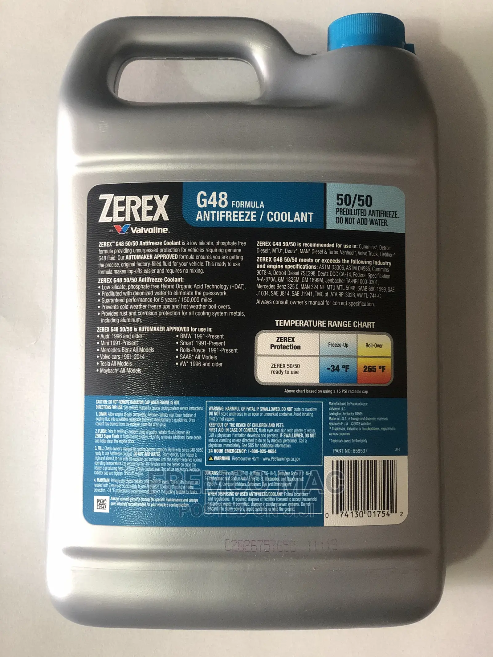 Coolant ( Valvoline) ZEREX G48