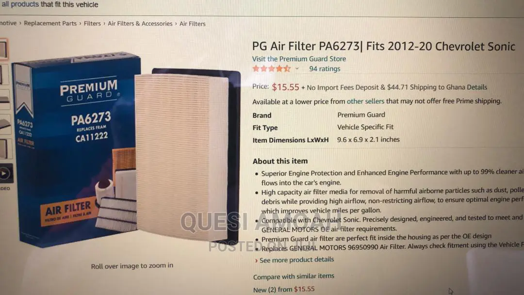 Chevrolet Sonic Air Filter