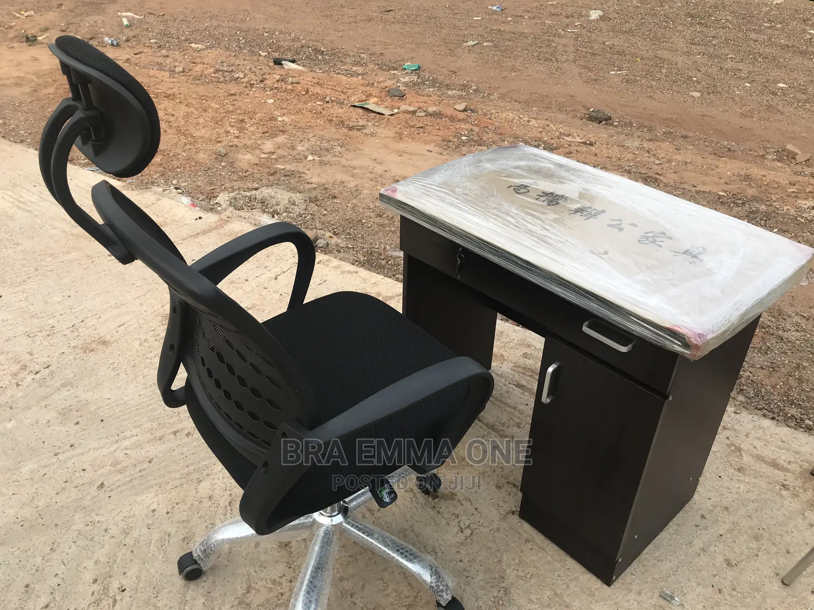 Brand New Office Chair With Neck Rest and a Table