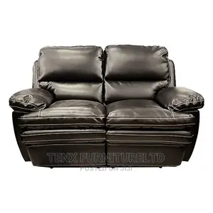 Sofa 2 Seater Recliner(Leather Black)