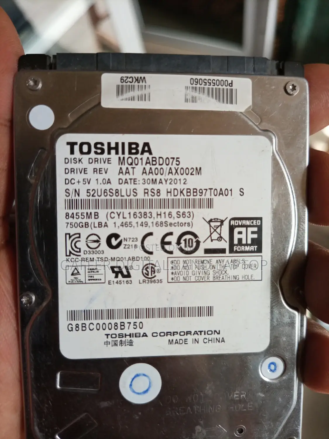 750gb HDD in Good Condition