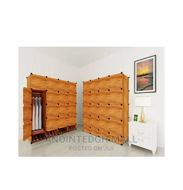 16 Cube + Shoe Rack Plastic Wardrobe