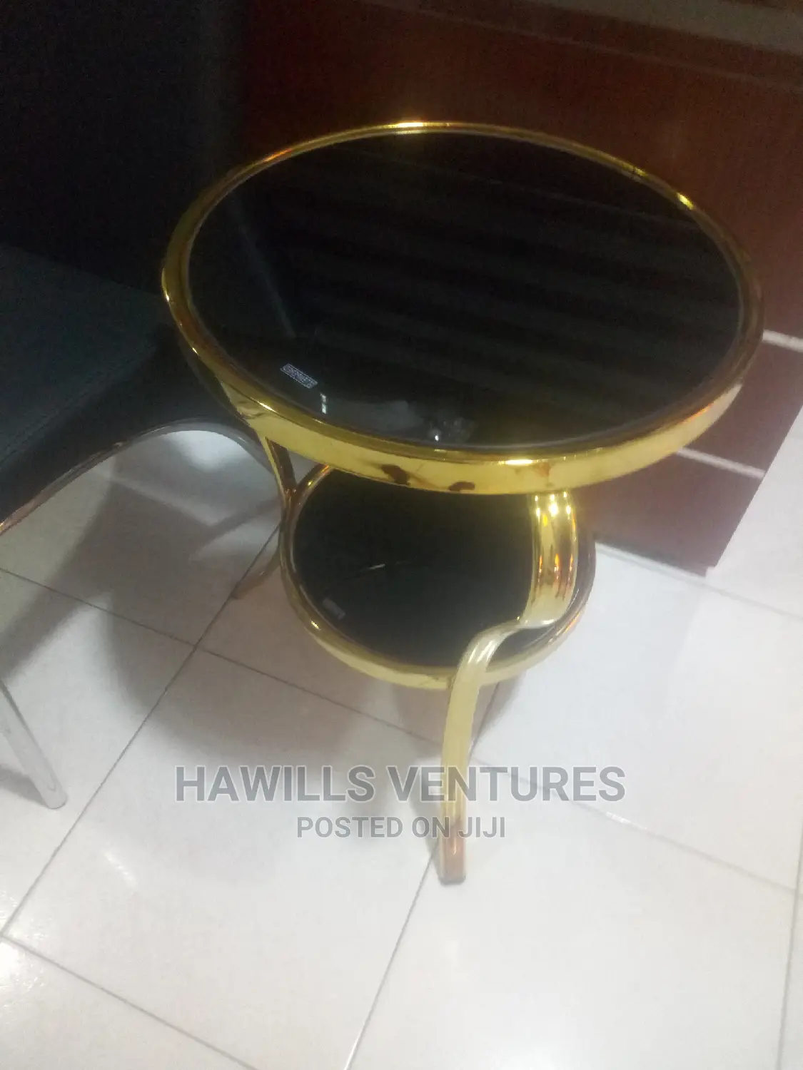 2 Circular Glass Side Table