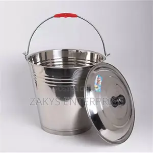 Stainless Steel Bucket With Lid 34cm