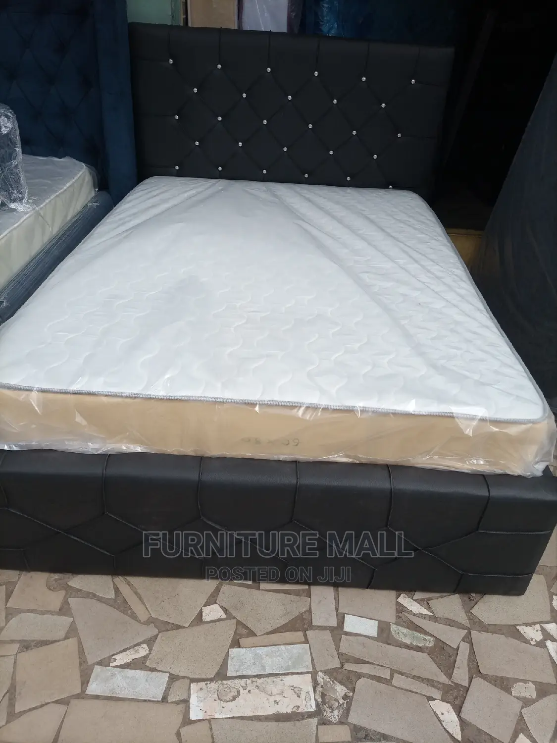 Queensize Leather Bed With Matress . Free Delivery