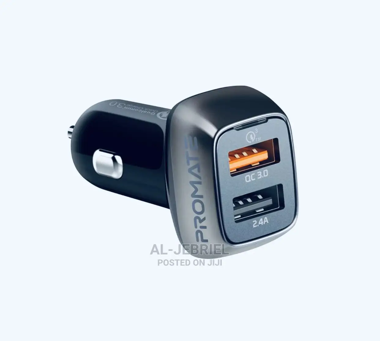 Promate Scud-30 QC 3.0 Car Charger+30 Watt Dual USB Ports