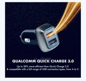 Promate Scud-30 QC 3.0 Car Charger+30 Watt Dual USB Ports