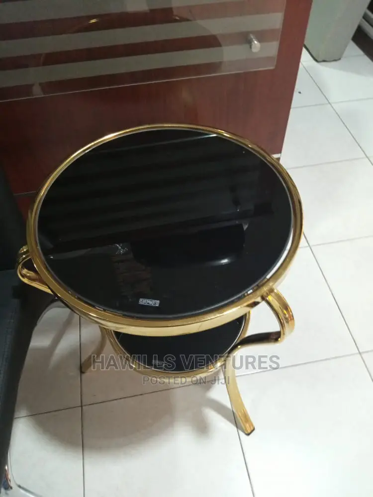Black Glass Golden Dining Table