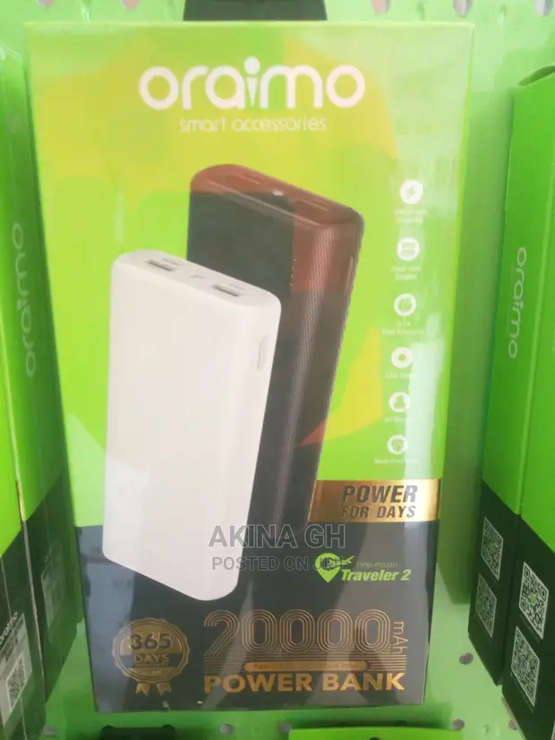 Oraimo 20000mah 2 Usb Port Power Bank