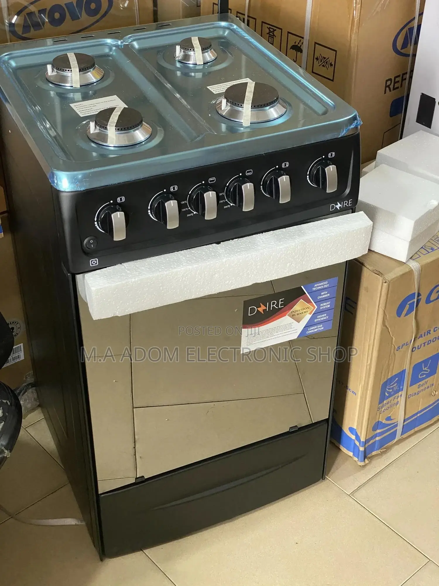With Auto Ignition Dzire 4 Burner Gas Cooker