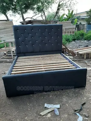 Black Queen Size Leather Bed Frame