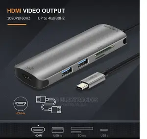 Type C Hub 6 In 1 Hdmi - 2 Usb 3.0 - Sd Card Tf Usb-c 3.0