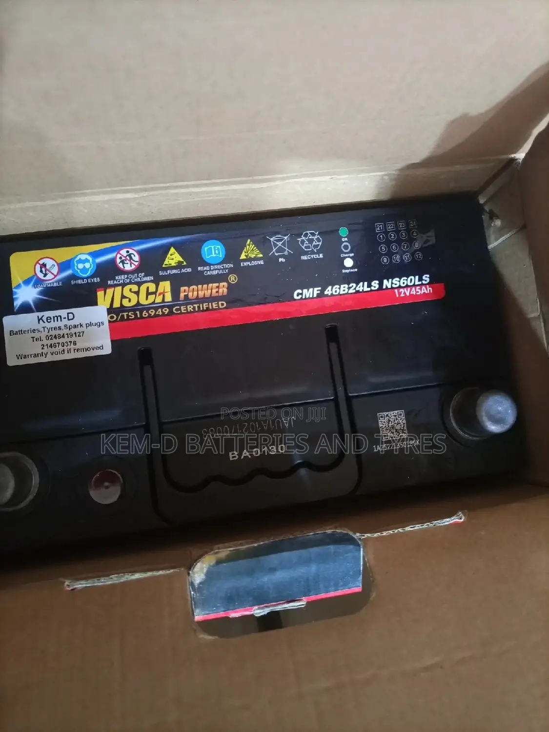 Visca Battery 13 Plates Slim Type + Dree Delivery