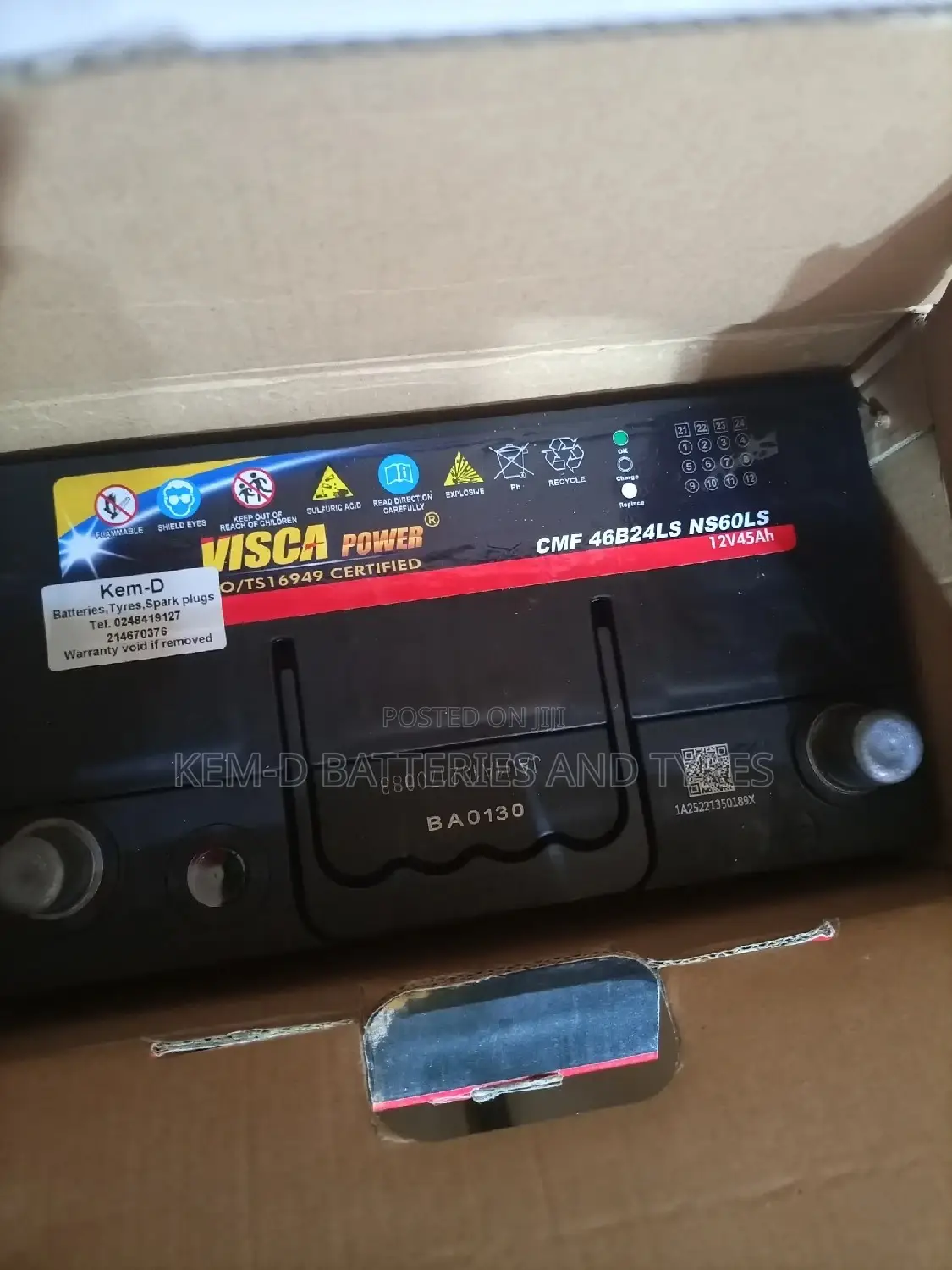 Visca Battery 13 Plates Slim Type + Dree Delivery