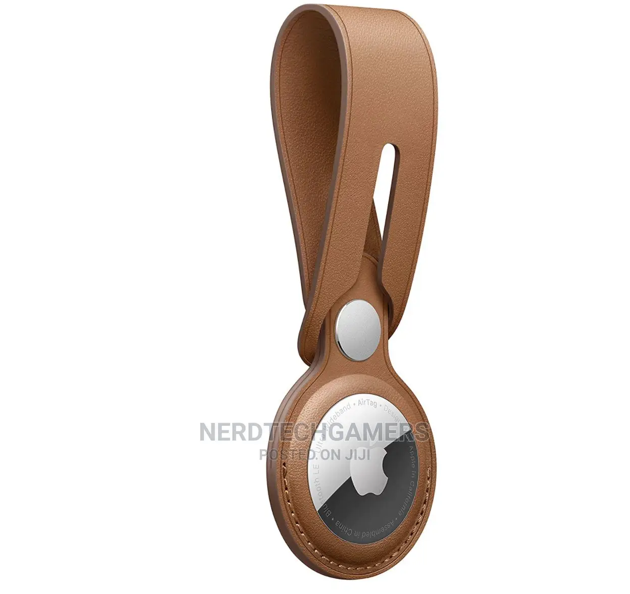 New Apple Airtag Leather Loop - Saddle Brown