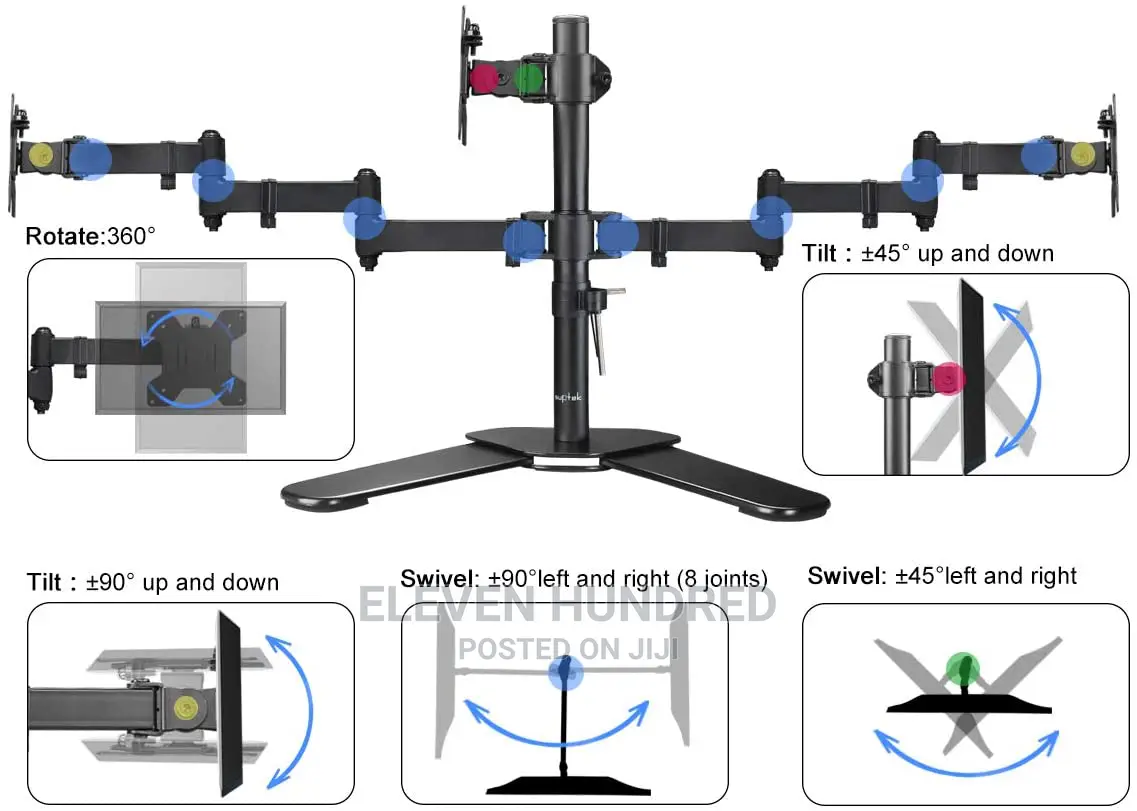 Monitor Stand Desk Triple Arm